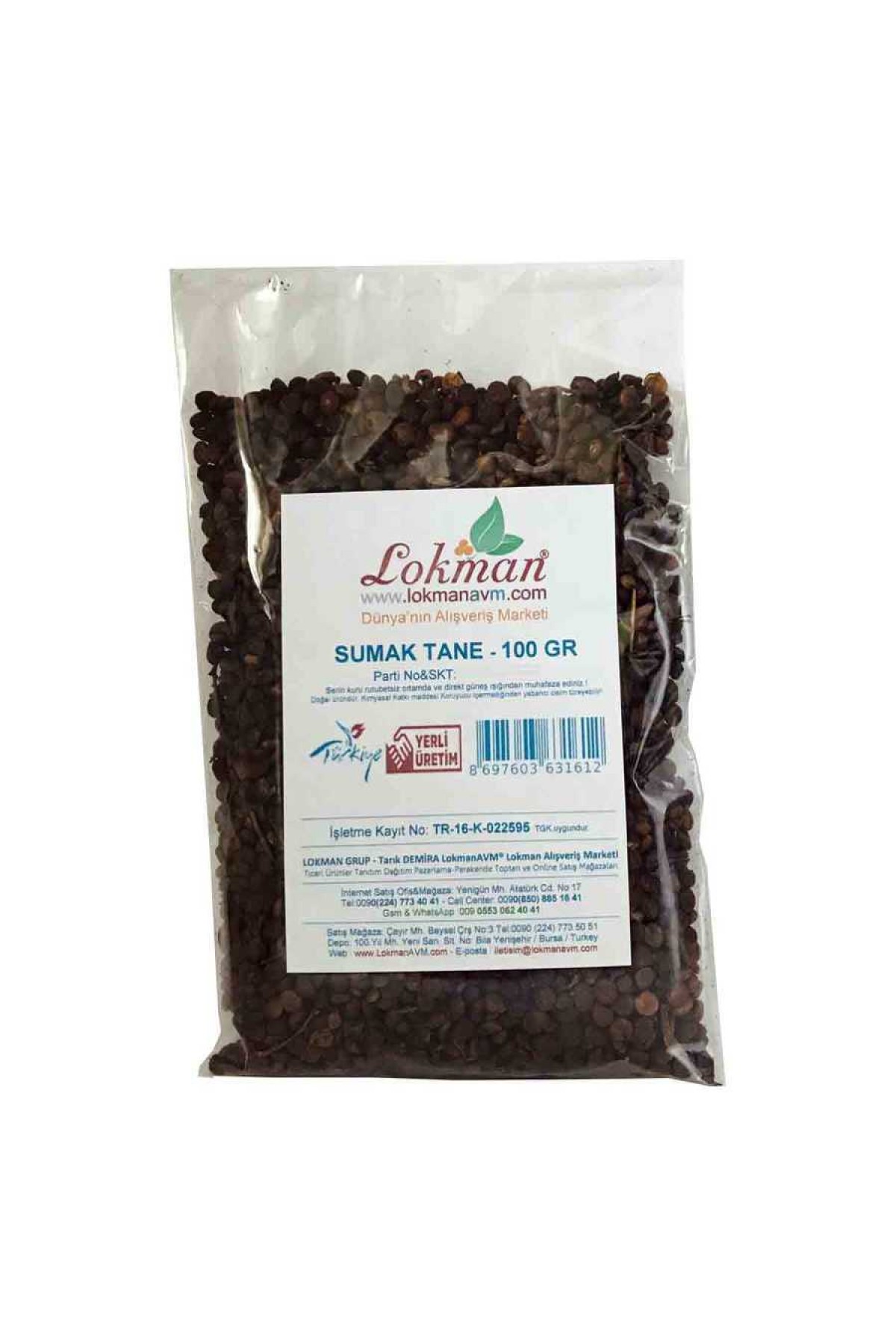 Lisinya214 Sumak Tane Doğal 100 Gr Paket