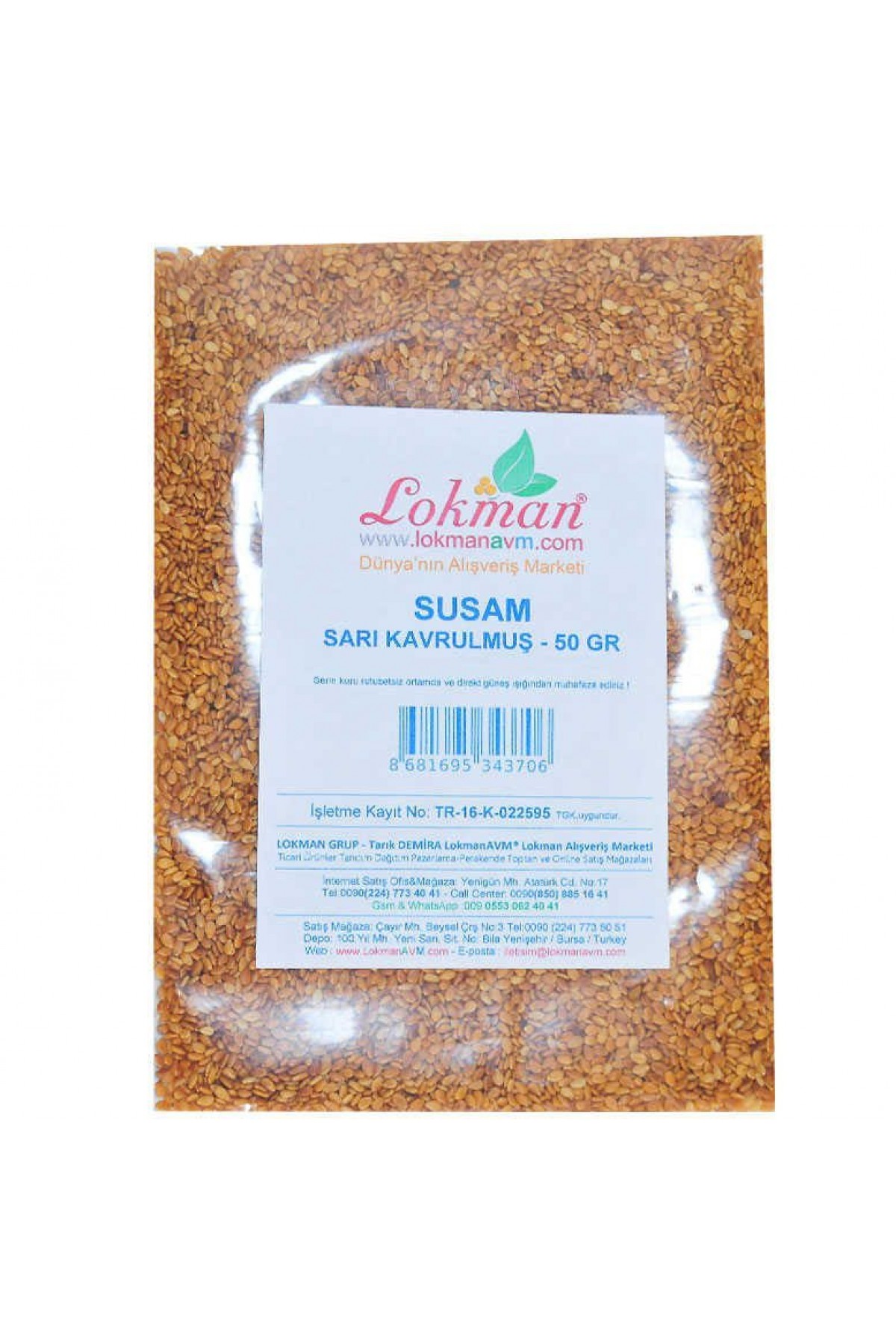 Lisinya214 Susam Kavrulmuş Simitlik Sarı 50 Gr Paket