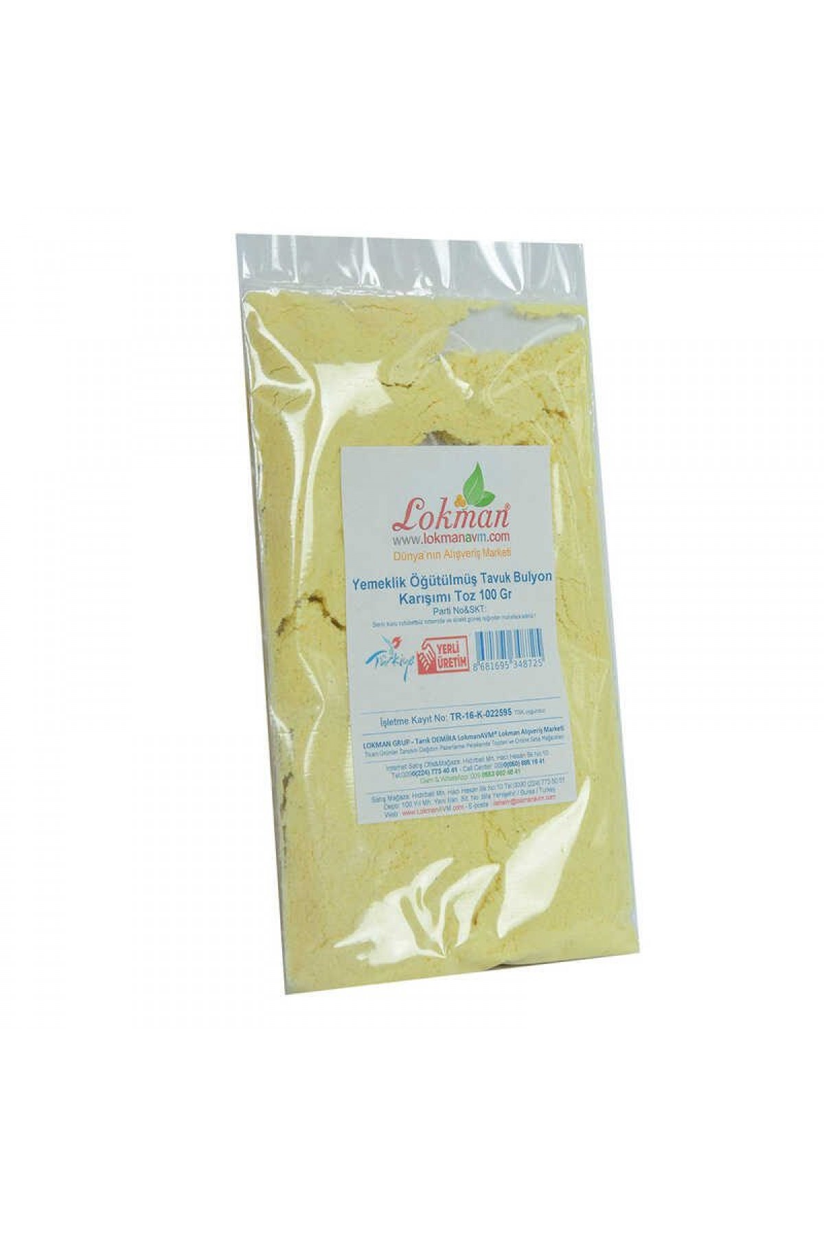Lisinya214 Tavuk Bulyon Toz Yemeklik Öğütülmüş Karışım 100 Gr Paket