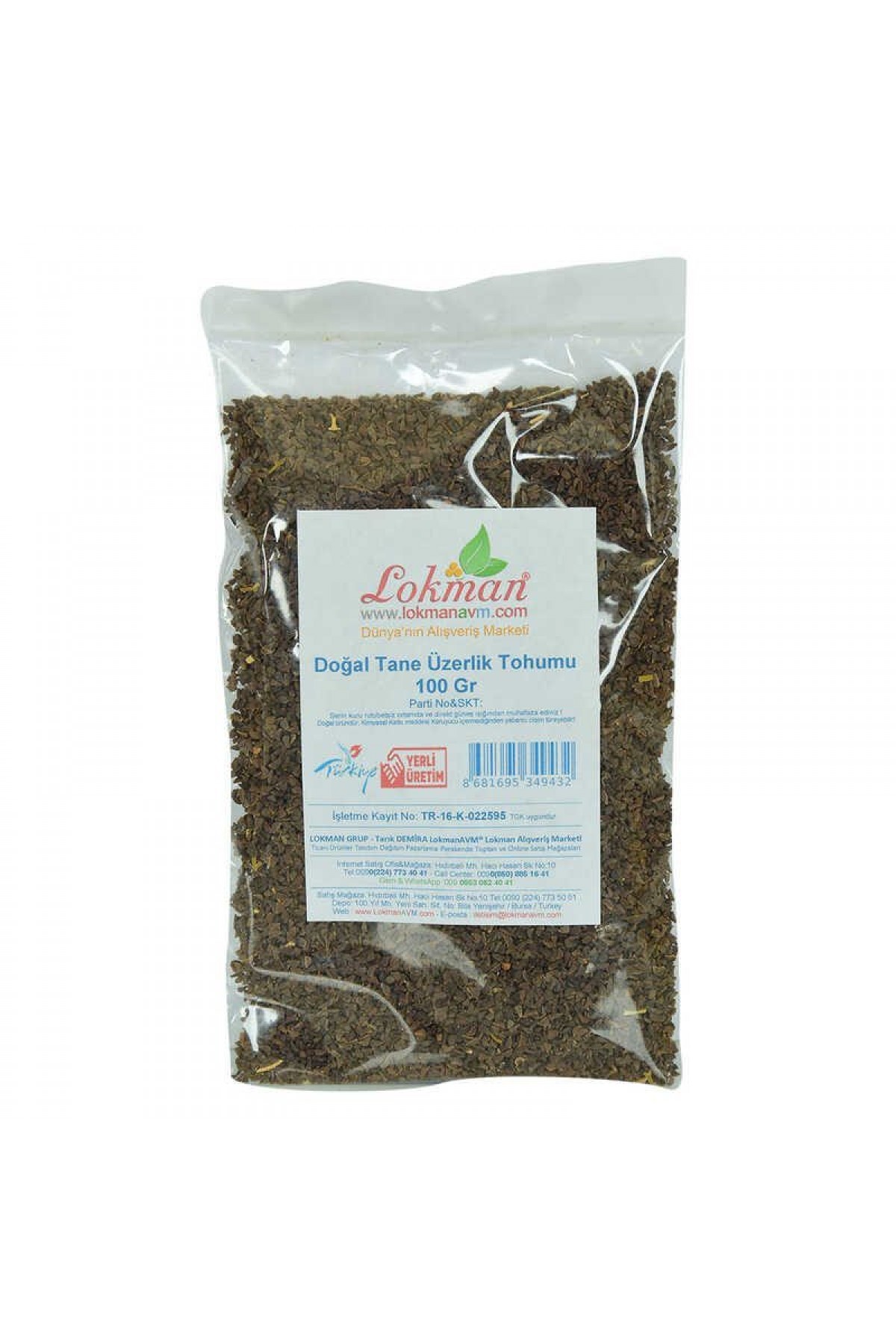 Lisinya214 Üzerlik Tohumu Tane Doğal 100 Gr Paket