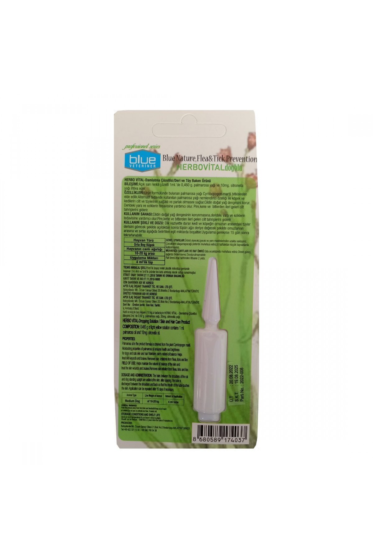 Herbiovital Bitkisel Köpek Damlası 4 ml ( 10-20 kg ) Herbiovital Bitkisel Köpek Damlası 4 ml ( 10-20 kg )