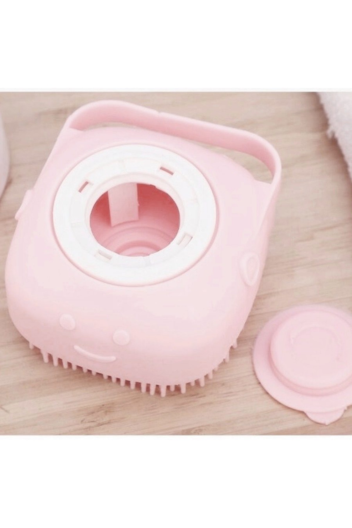 Şampuan Hazneli Kedi Köpek Silikon Duş Fırçası 11 cm Pembe Şampuan Hazneli Kedi Köpek Silikon Duş Fırçası 11 cm Pembe
