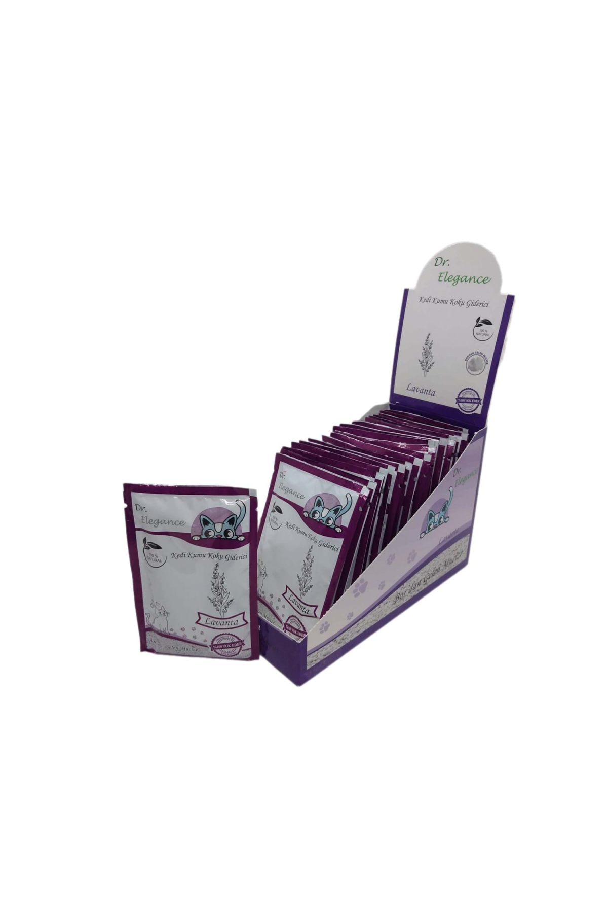 Lisinya205  Kedi Kumu Koku Giderici Lavanta Kokulu 25 gr ( 14 gün Etkili Bor )