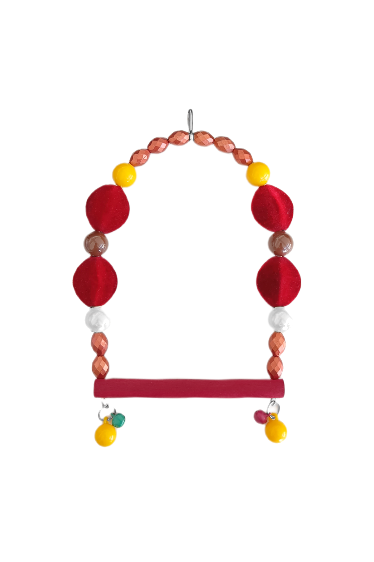 Lisinya205 Tünekli Bordo Kadife Boncuklu Kuş Salıncağı 10-16 cm Lisinya205 Tünekli Bordo Kadife Boncuklu Kuş Salıncağı 10-16 cm