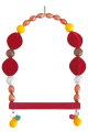 Lisinya205 Tünekli Bordo Kadife Boncuklu Kuş Salıncağı 10-16 cm Lisinya205 Tünekli Bordo Kadife Boncuklu Kuş Salıncağı 10-16 cm