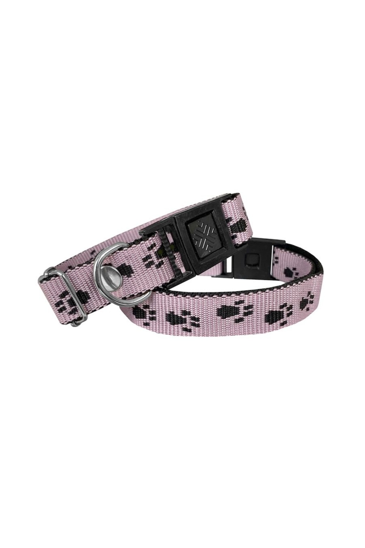 Lisinya205  Köpek Tasması Patili Dokuma 2 cm - Min: 30 cm - Max: 50 cm Açık Pembe