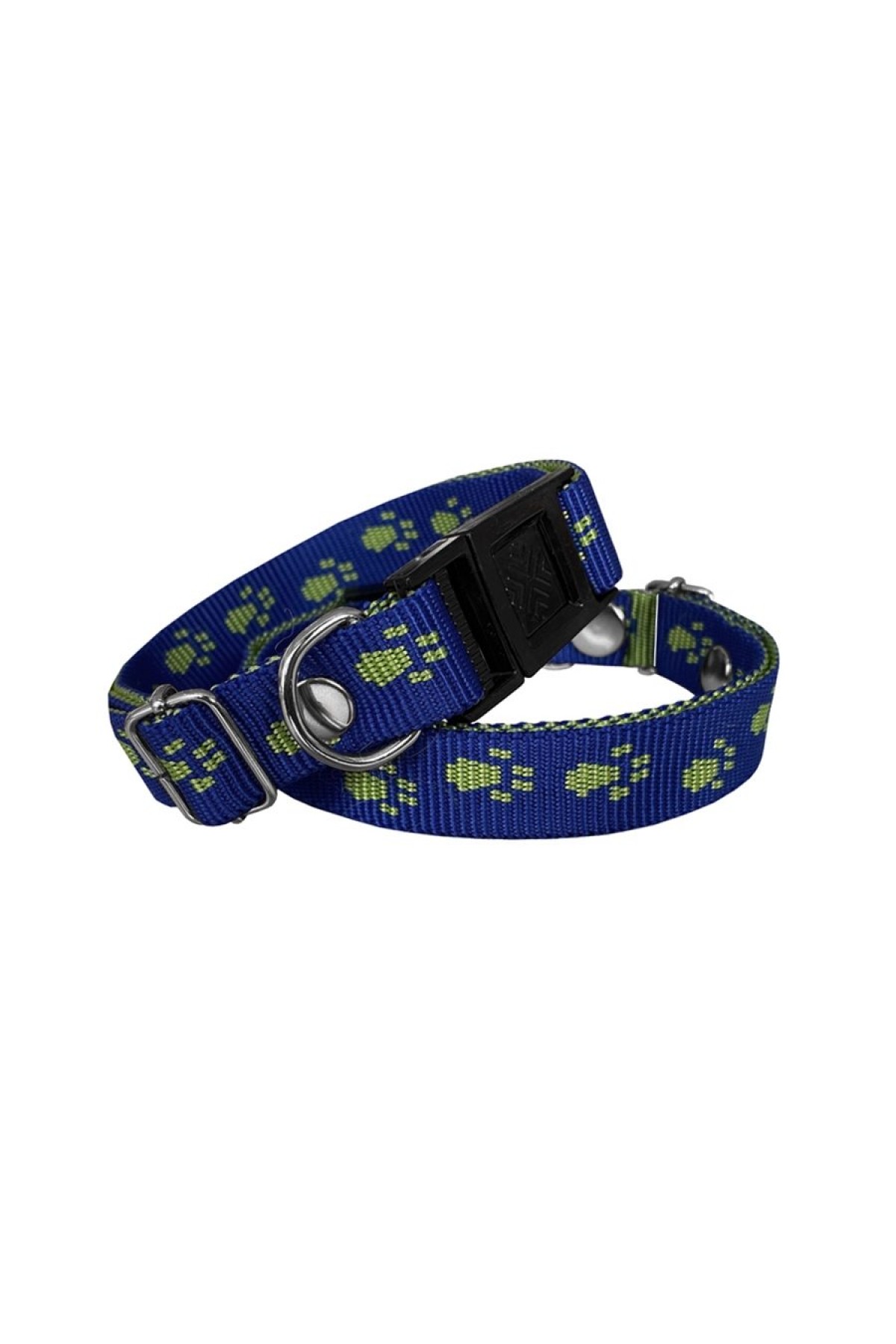 Lisinya205  Köpek Tasması Patili Dokuma 2 cm - Min: 30 cm - Max: 50 cm Lacivert