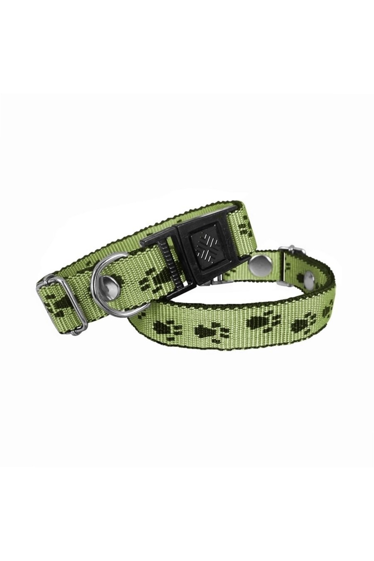 Lisinya205  Köpek Tasması Patili Dokuma 2 cm - Min: 30 cm - Max: 50 cm Yeşil