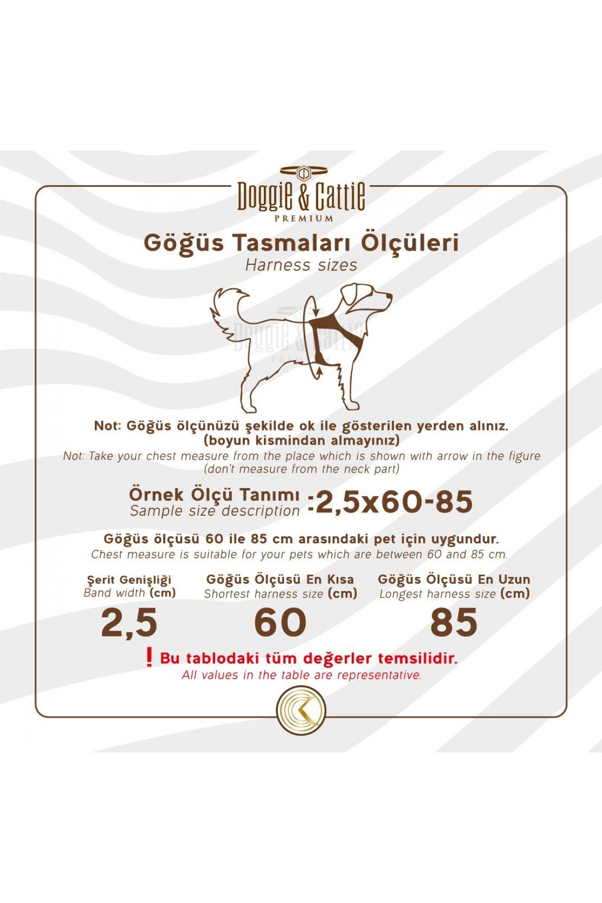 Köpek Bel Tasması 3cm-75 x 85 cm 3X-Large Tcu