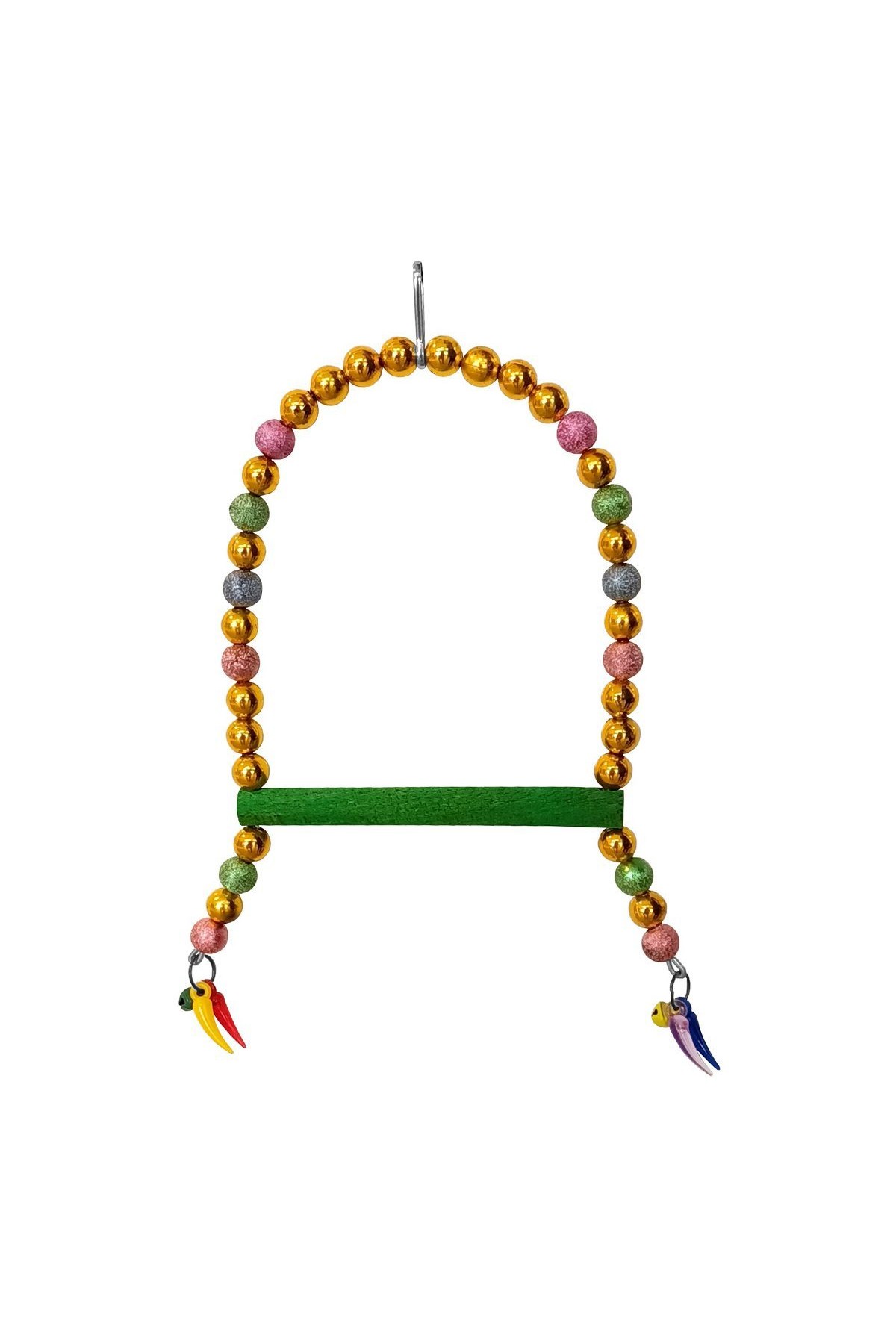 Renkli Boncuklu Ve Parlak Taşlı Kuşu Salıncağı 10-16 cm Lisinya205 Renkli Boncuklu Ve Parlak Taşlı Kuşu Salıncağı 10-16 cm