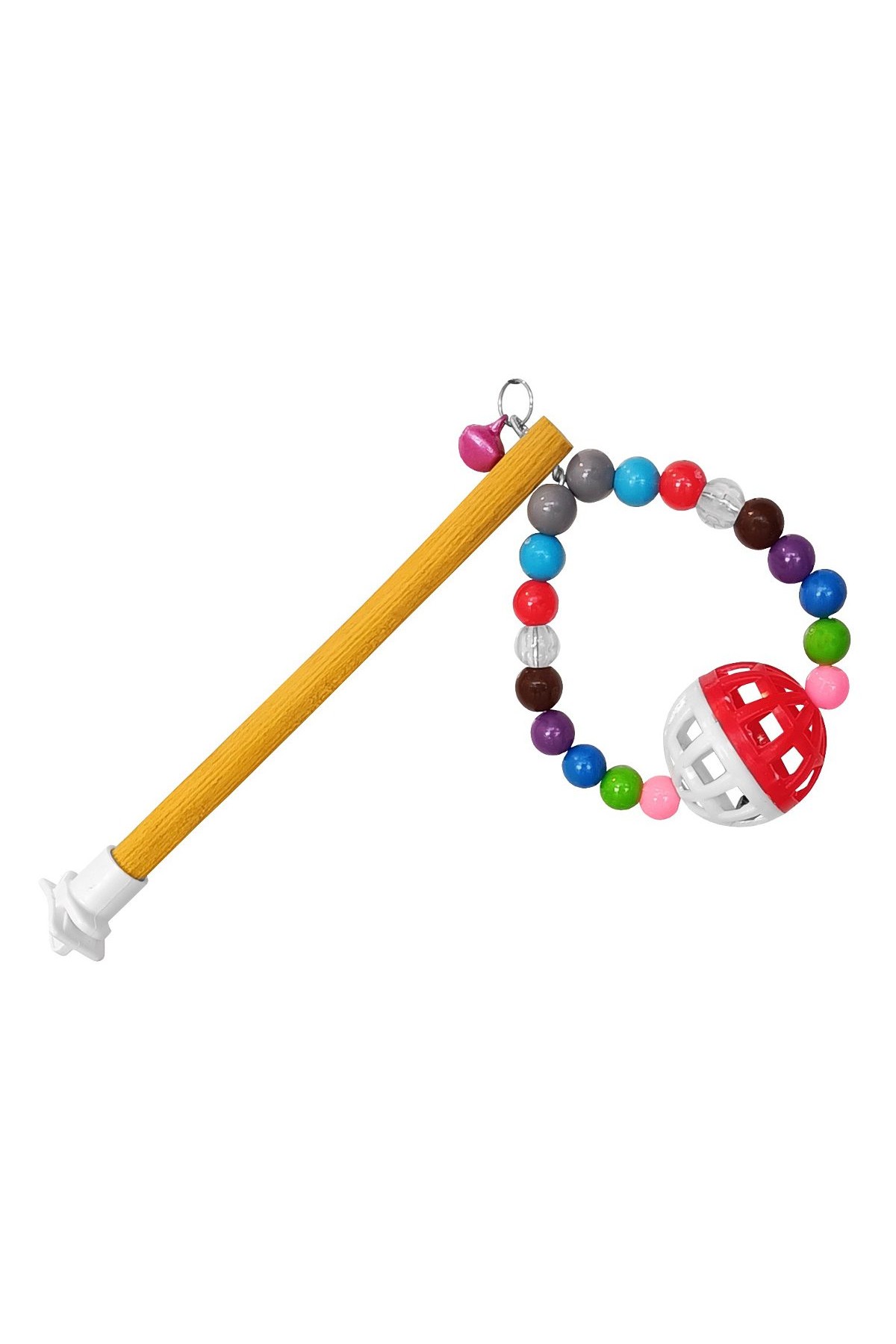 Renkli Boncuklu Ve Tünekli Muhabbet Kuş Salıncağı 9.5-16 cm Renkli Boncuklu Ve Tünekli Muhabbet Kuş Salıncağı 9.5-16 cm