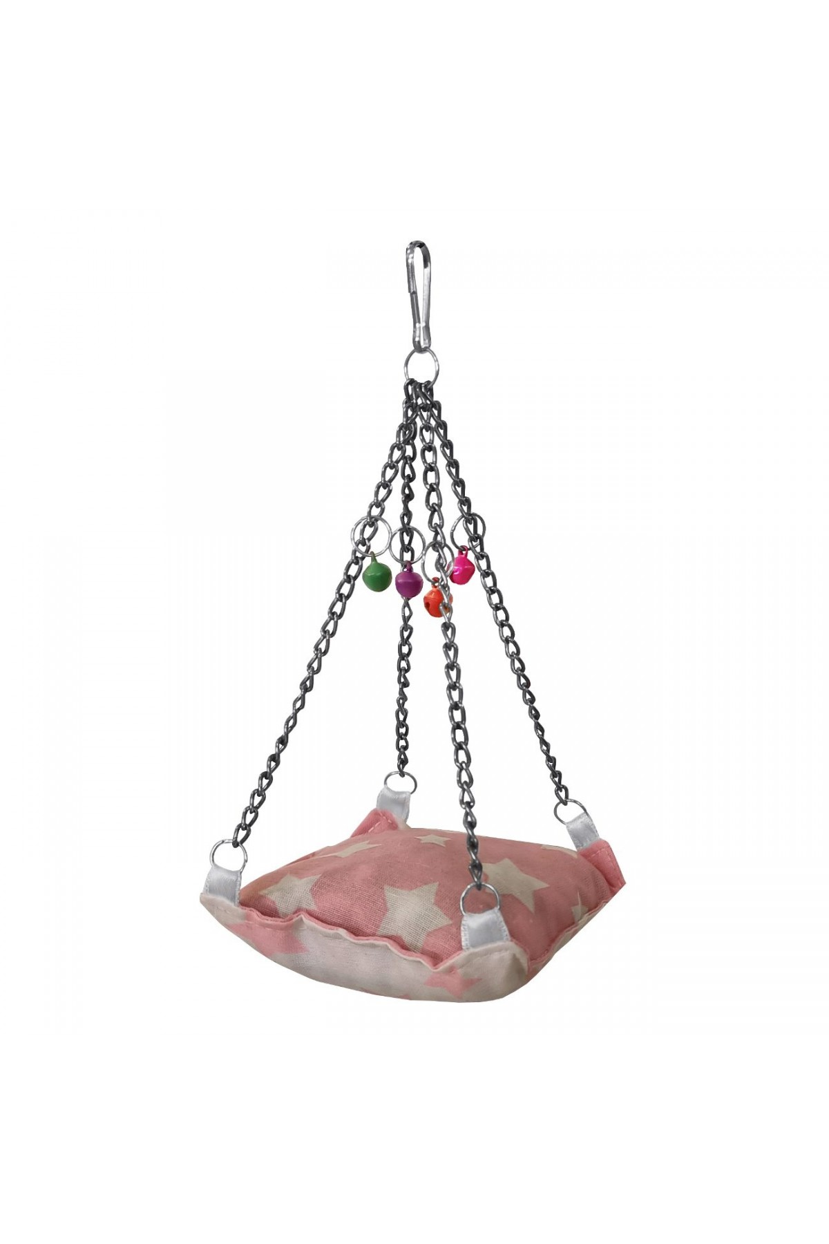 Yıldız Desenli Minder Ve Çanlı Kuş Hamağı 9*9-18 cm Lisinya205 Yıldız Desenli Minder Ve Çanlı Kuş Hamağı 9*9-18 cm