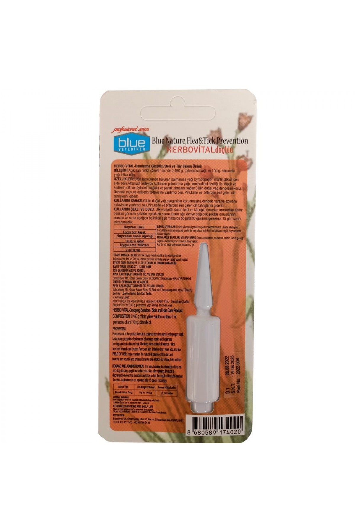 Herbiovital Bitkisel Köpek Damlası 2 ml ( 1-10 kg ) Herbiovital Bitkisel Köpek Damlası 2 ml ( 1-10 kg )