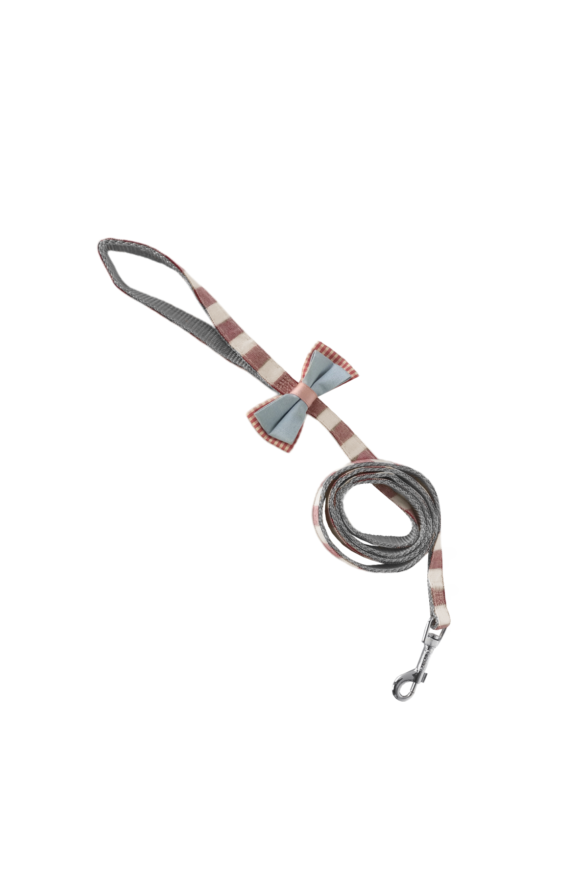 Lisinya205 Köpek Göğüs Tasma Seti Ekose Desenli Papyonlu 1.5 cm*35-48 cm Kırmızı