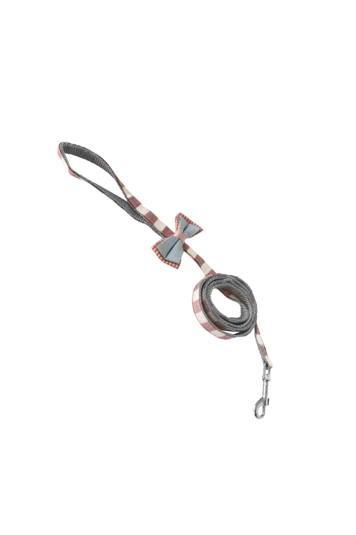 Lisinya205 Köpek Göğüs Tasma Seti Ekose Desenli Papyonlu 1.5 cm*35-48 cm Kırmızı