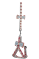 Lisinya205 Köpek Göğüs Tasma Seti Ekose Desenli Papyonlu 1.5 cm*35-48 cm Kırmızı