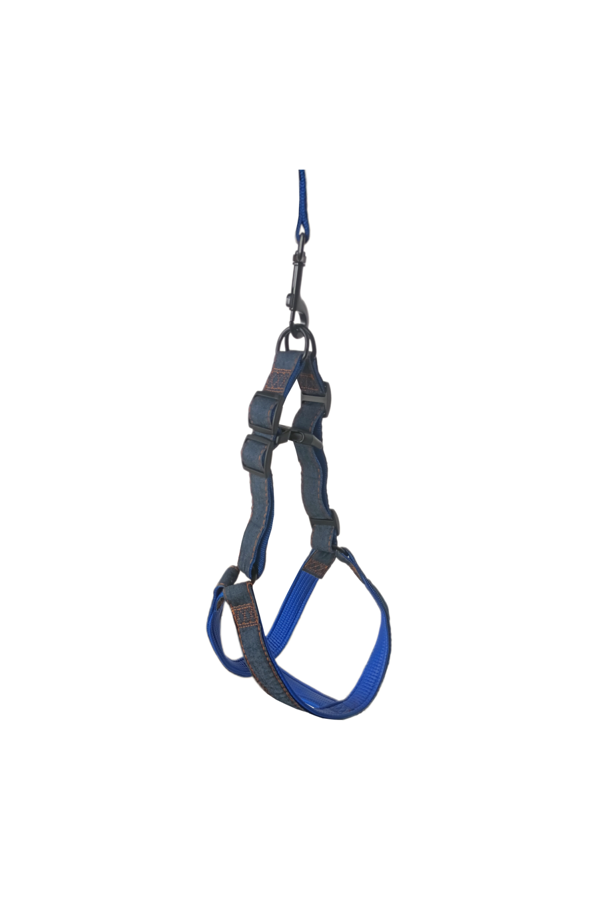 Lisinya205 Köpek Göğüs Tasma Seti Dokuma 3.5 cm*70-90 cm Mavi Kot