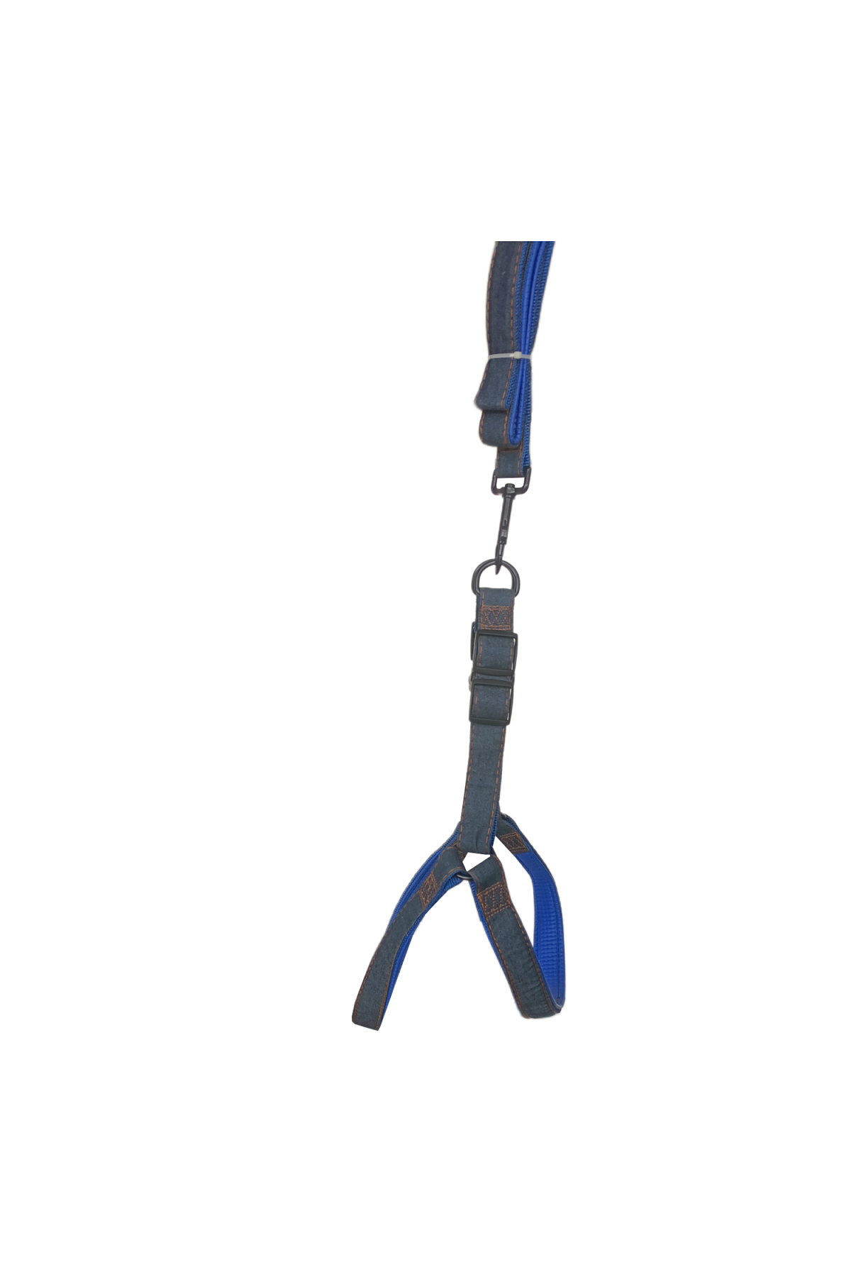 Lisinya205 Köpek Göğüs Tasma Seti Dokuma 3.5 cm*70-90 cm Mavi Kot