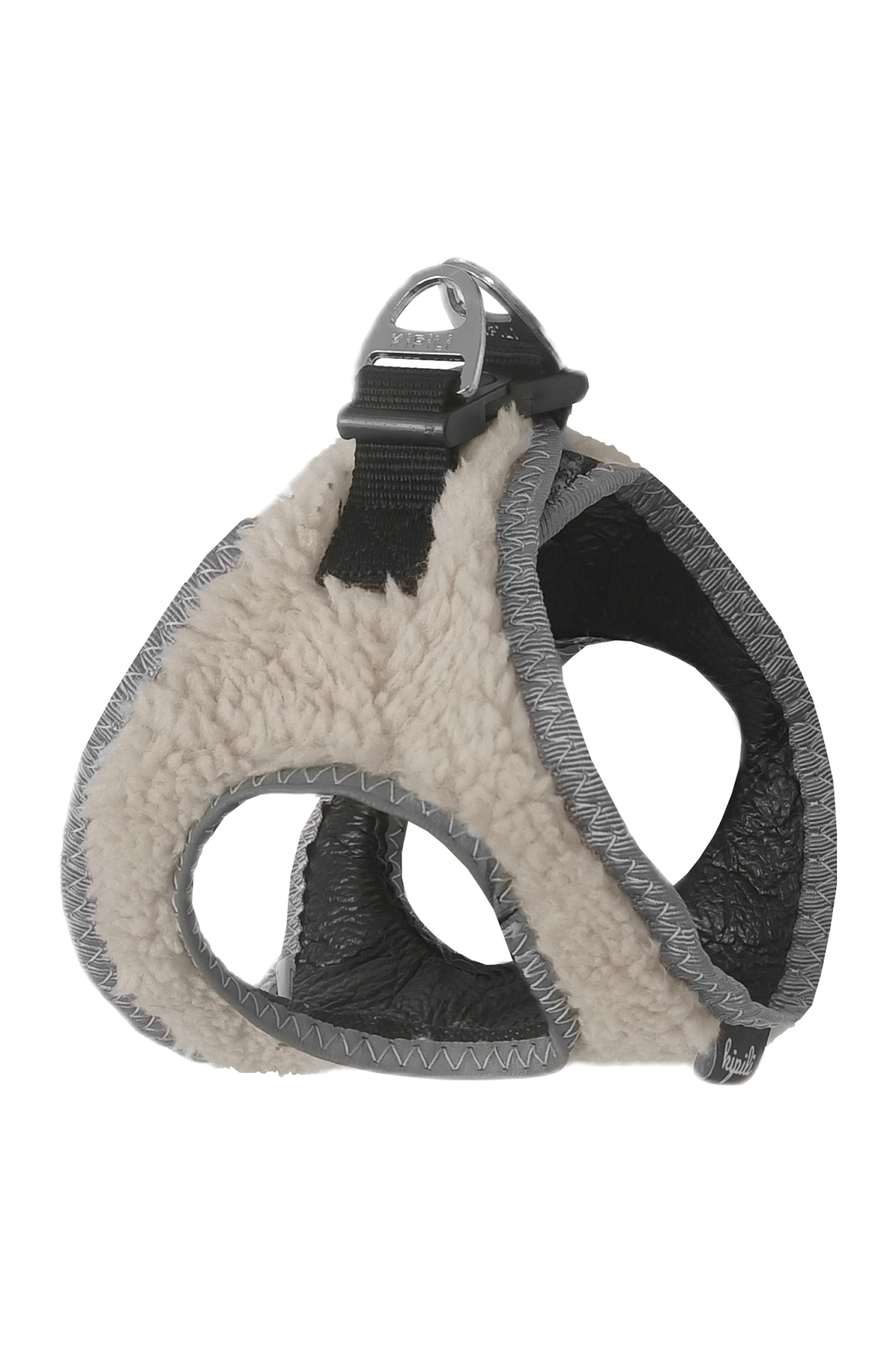 Lisinya205 Üç Kilitli Kürklü Kedi Köpek Göğüs Tasması 24-28 cm XX-Small Krem