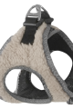 Lisinya205 Üç Kilitli Kürklü Kedi Köpek Göğüs Tasması 24-28 cm XX-Small Krem
