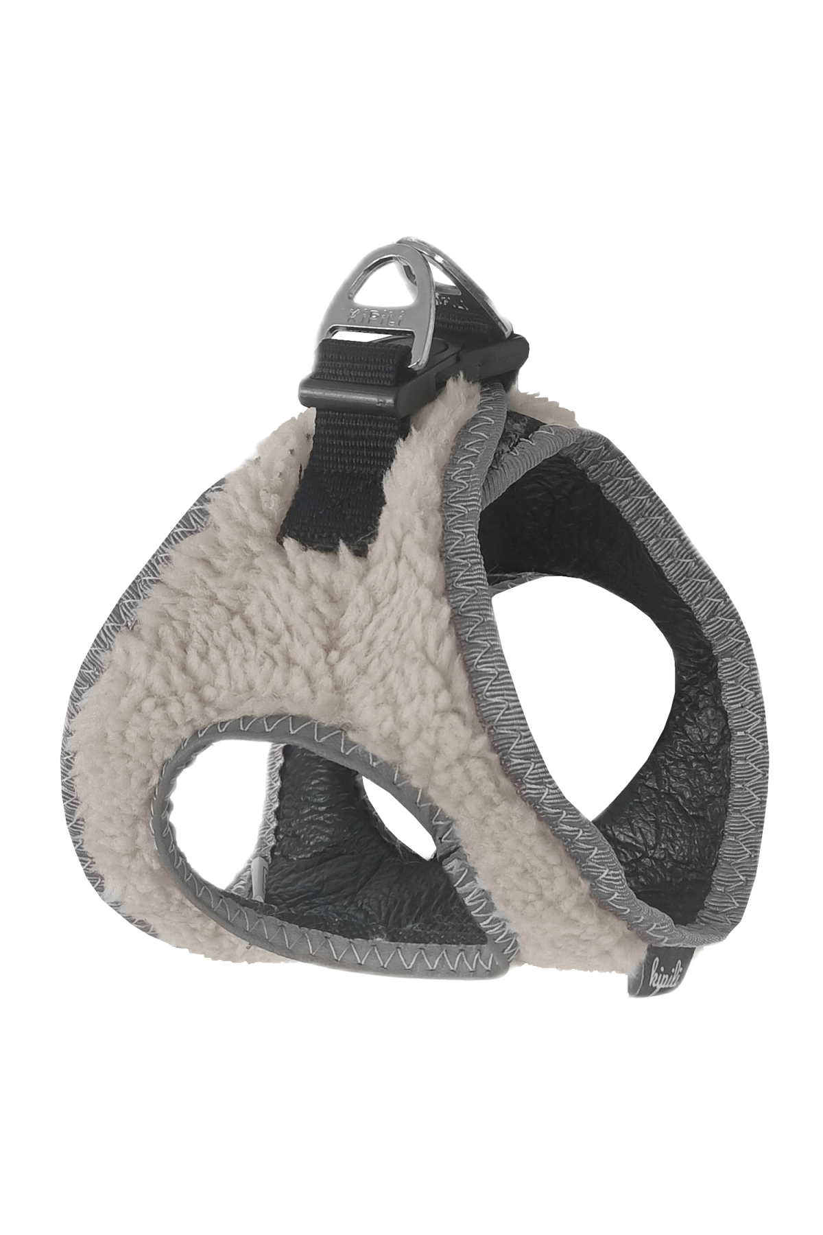 Lisinya205 Üç Kilitli Kürklü Kedi Köpek Göğüs Tasması 24-28 cm XX-Small Krem