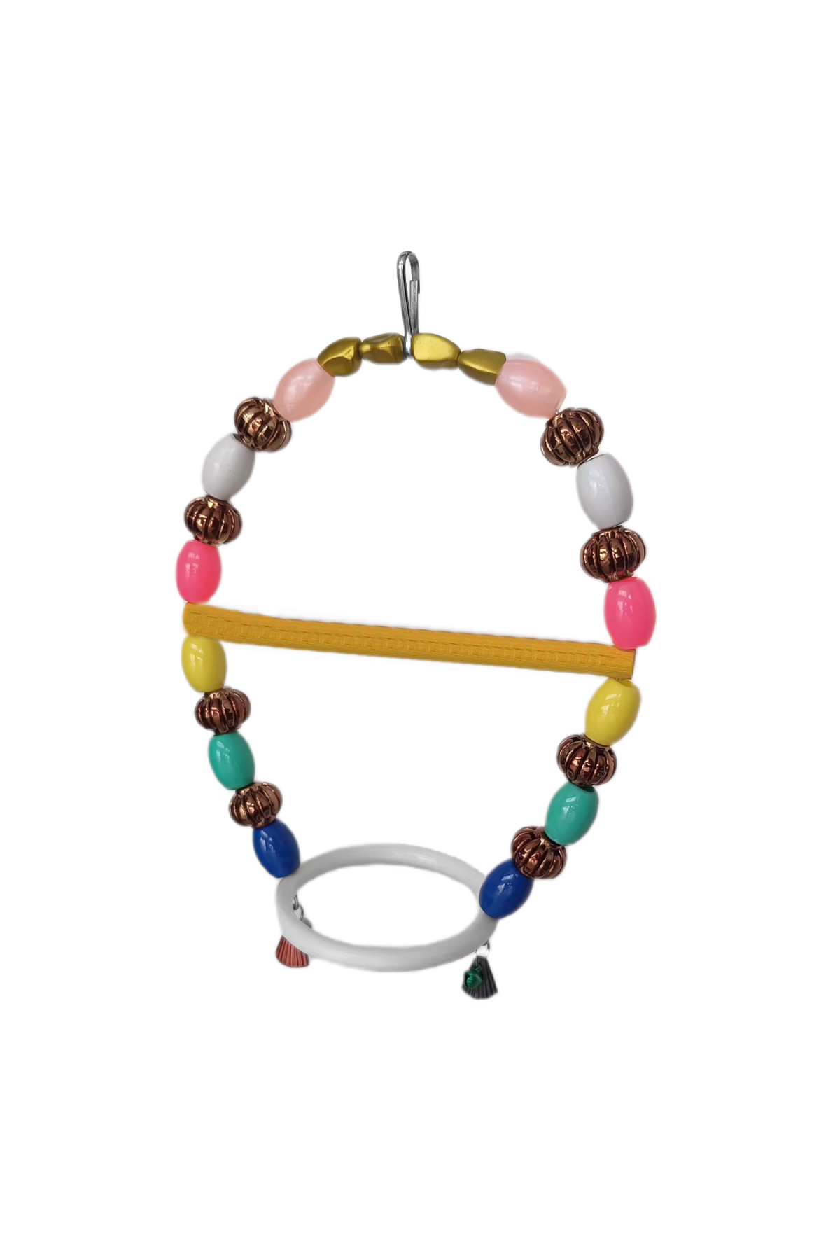 Lisinya205 Renkli Boncuklu Oval Halkalı Papağan Salıncağı 15 cm-23 cm Lisinya205 Renkli Boncuklu Oval Halkalı Papağan Salıncağı 15 cm-23 cm