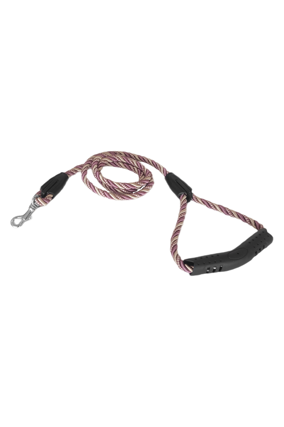 Lisinya205 Üçlü Sarmallı Köpek Gezdirme Halatı 1 cm-120 cm Lila Krem
