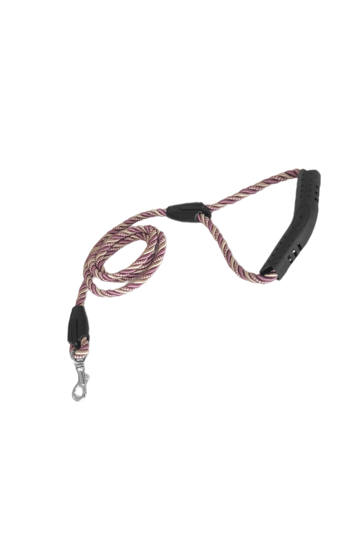 Lisinya205 Üçlü Sarmallı Köpek Gezdirme Halatı 1 cm-120 cm Lila Krem