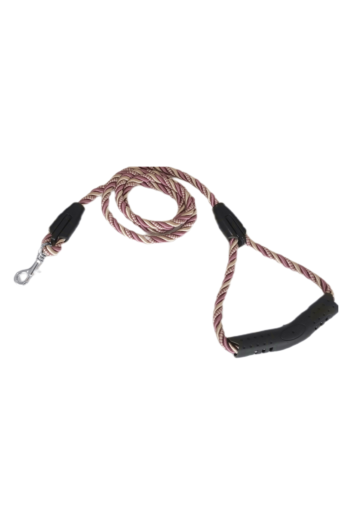 Lisinya205 Üçlü Sarmallı Köpek Gezdirme Halatı 1 cm-120 cm Lila Krem