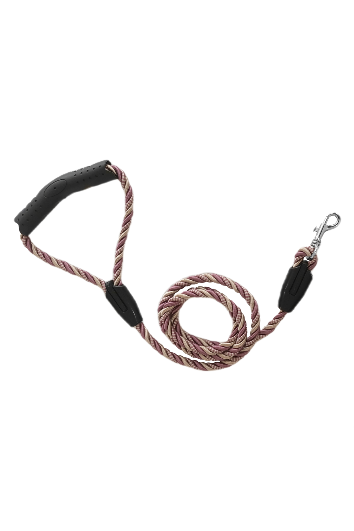 Lisinya205 Üçlü Sarmallı Köpek Gezdirme Halatı 1 cm-120 cm Lila Krem
