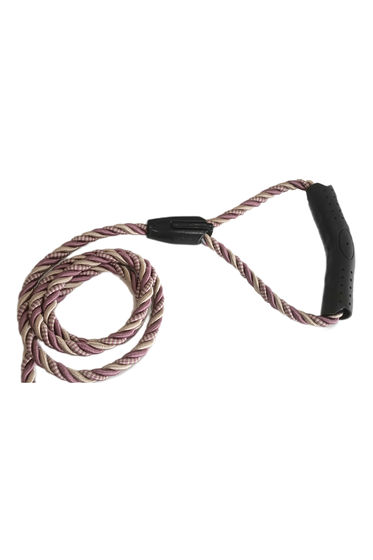 Lisinya205 Üçlü Sarmallı Köpek Gezdirme Halatı 1 cm-120 cm Lila Krem