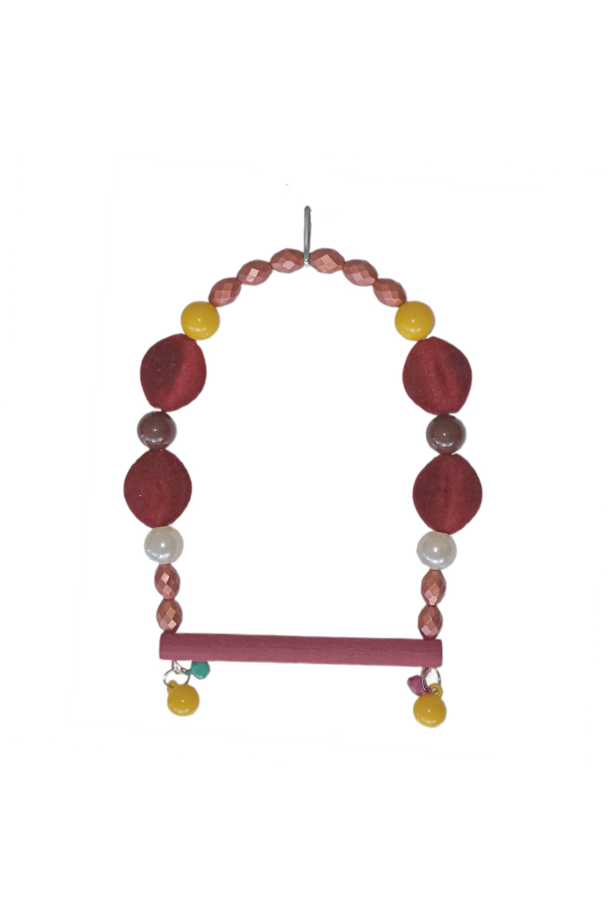 Lisinya205 Tünekli Bordo Kadife Boncuklu Kuş Salıncağı 10-16 cm Lisinya205 Tünekli Bordo Kadife Boncuklu Kuş Salıncağı 10-16 cm