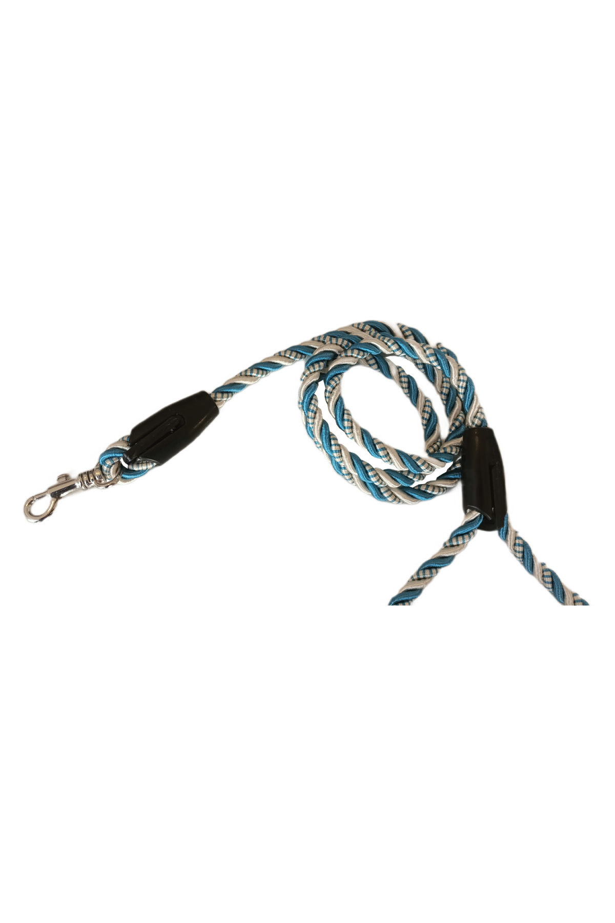 Lisinya205 Üçlü Sarmallı Köpek Gezdirme Halatı 1 cm-120 cm Mavi Beyaz