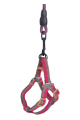 Lisinya205 Köpek Göğüs Tasma Seti Dalga Desenli 2 cm*40-58 cm Mor-Pembe