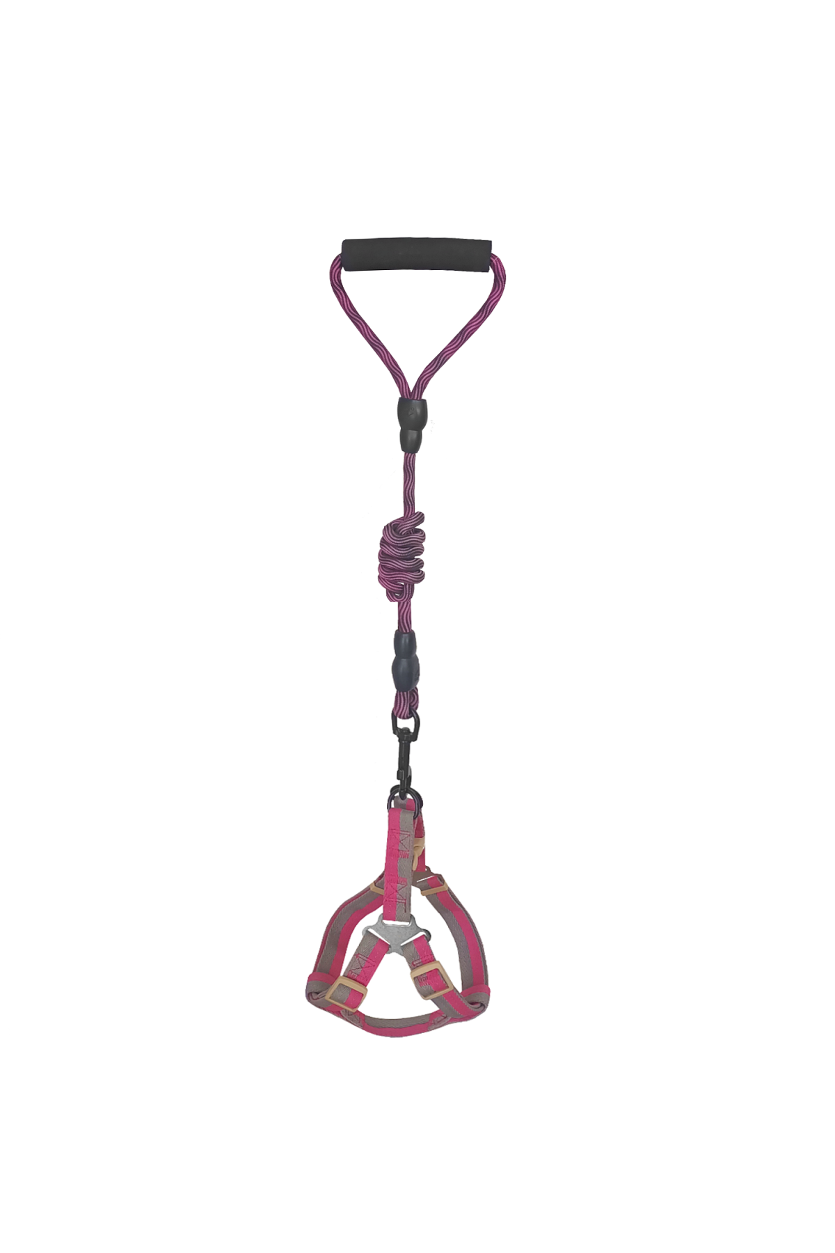 Lisinya205 Köpek Göğüs Tasma Seti Dalga Desenli 2 cm*40-58 cm Mor-Pembe