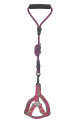Lisinya205 Köpek Göğüs Tasma Seti Dalga Desenli 2 cm*40-58 cm Mor-Pembe