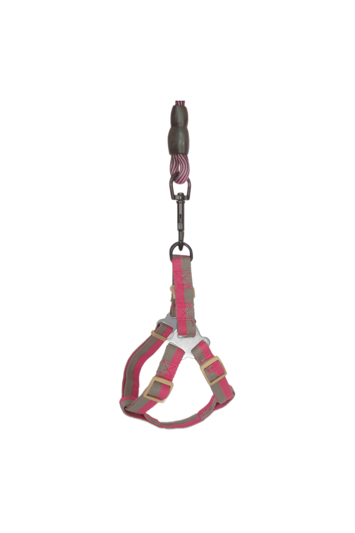 Lisinya205 Köpek Göğüs Tasma Seti Dalga Desenli 2 cm*40-58 cm Mor-Pembe