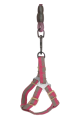 Lisinya205 Köpek Göğüs Tasma Seti Dalga Desenli 2 cm*40-58 cm Mor-Pembe