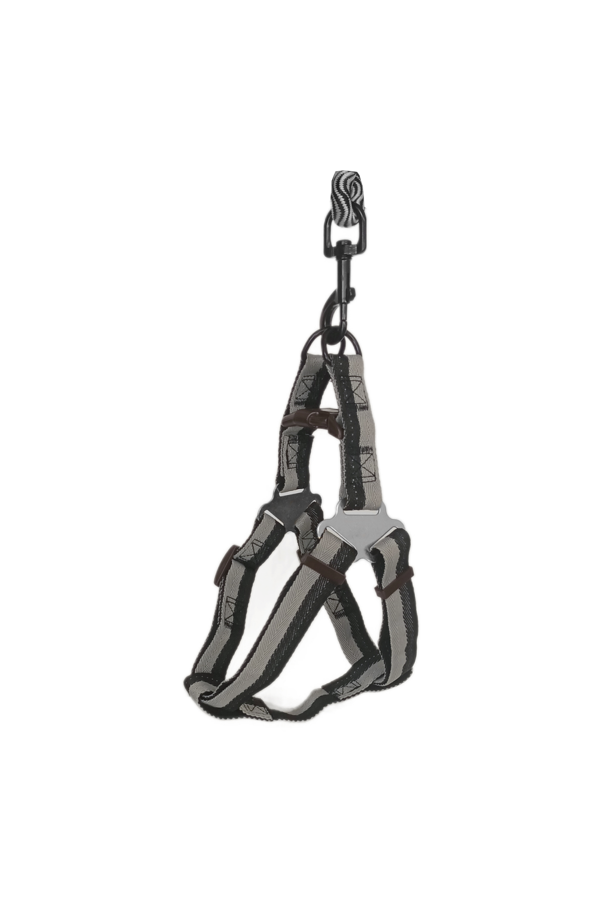 Lisinya205 Köpek Göğüs Tasma Seti Dalga Desenli 1.5 cm*35-48 cm Siyah-Beyaz
