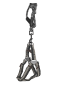 Lisinya205 Köpek Göğüs Tasma Seti Dalga Desenli 1.5 cm*35-48 cm Siyah-Beyaz