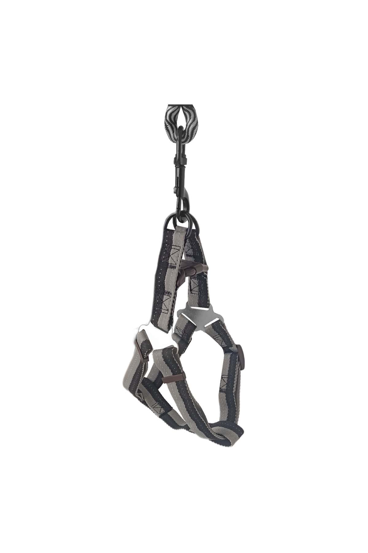 Lisinya205 Köpek Göğüs Tasma Seti Dalga Desenli 1.5 cm*35-48 cm Siyah-Beyaz