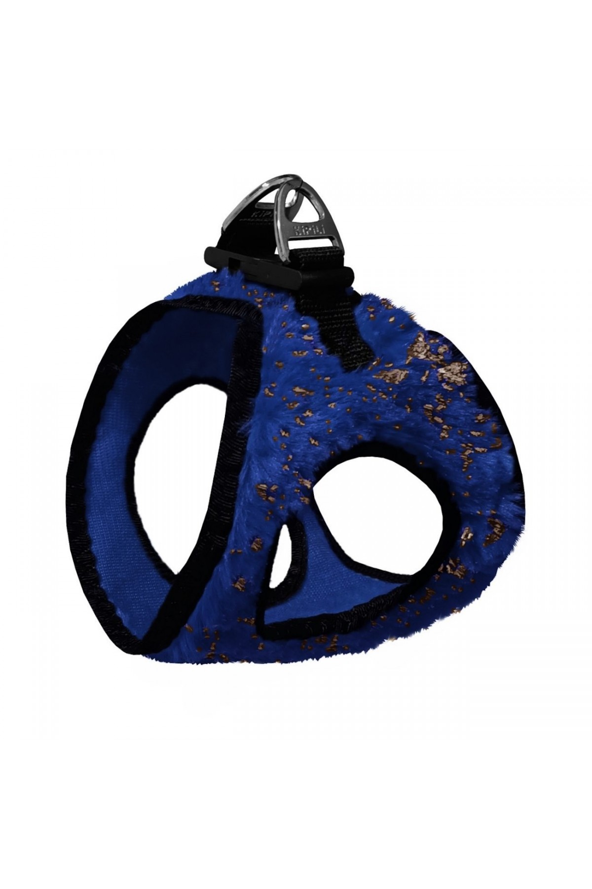 Lisinya205 Üç Kilitli Simli Peluş Kedi Köpek Göğüs Tasması 20-24 cm XXX-Small Lacivert
