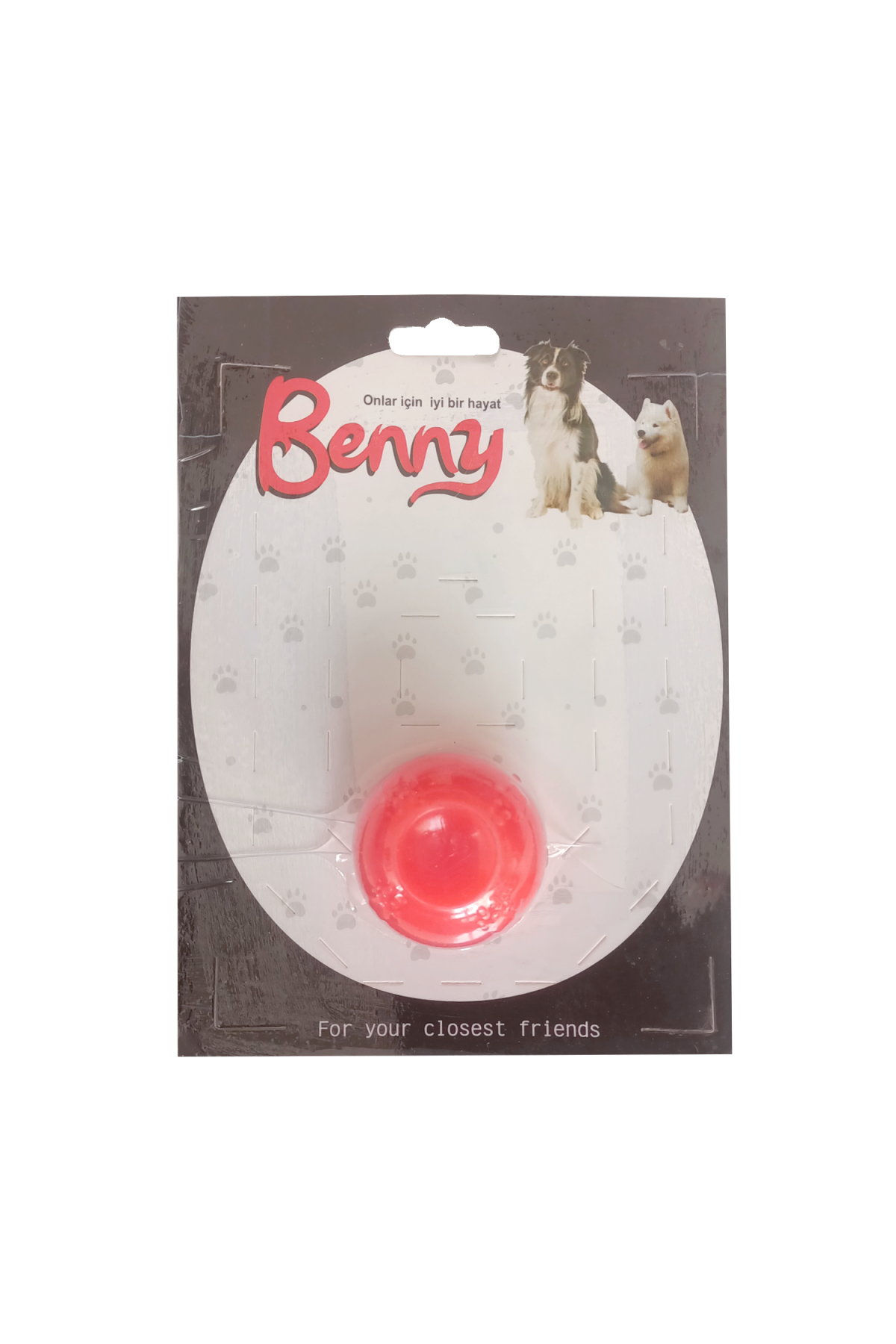 Lisinya205 Benny Köpek Oyuncağı Sert Top 5 cm Kırmızı