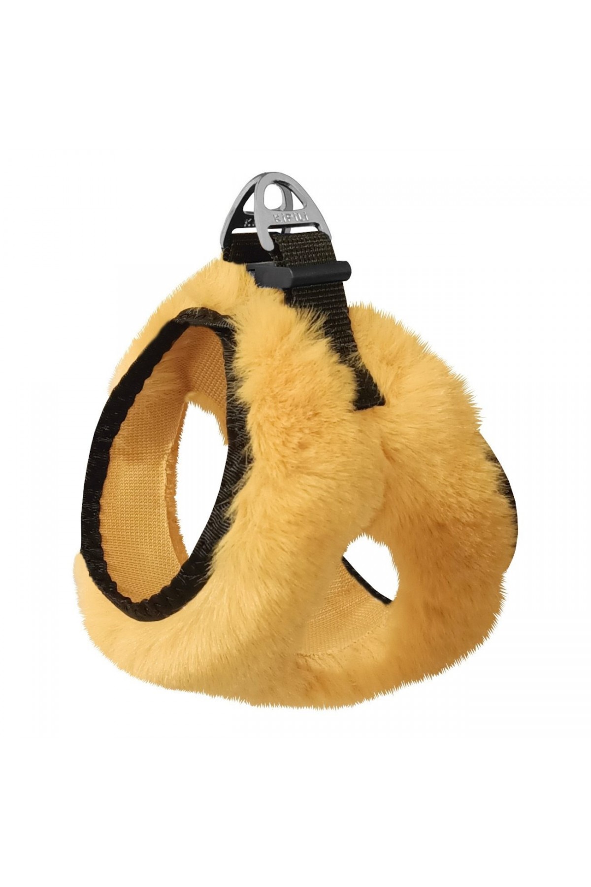 Lisinya205 Üç Kilitli Peluş Kedi Köpek Göğüs Tasması 20-24 cm XXX-Small Sarı