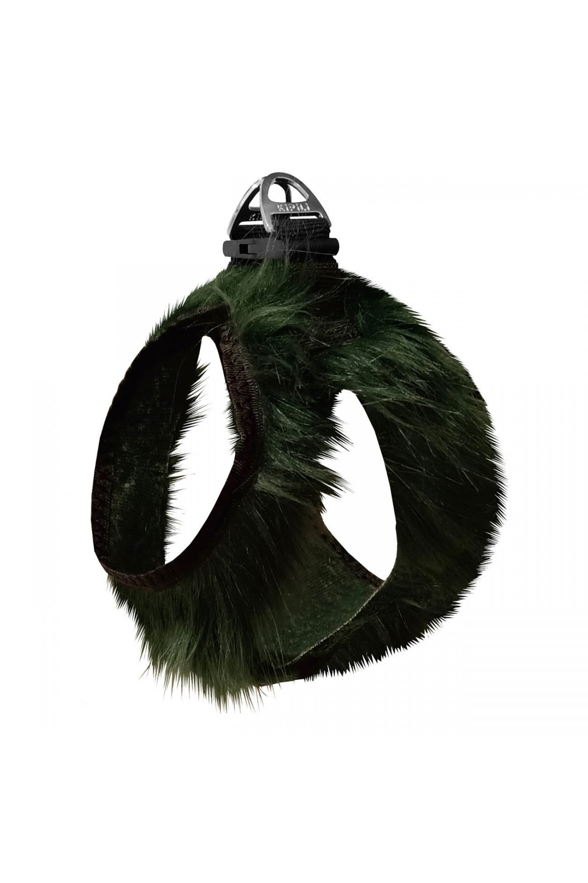 Lisinya205 Üç Kilitli Peluş Kedi Köpek Göğüs Tasması 32-40 cm Medium Yeşil