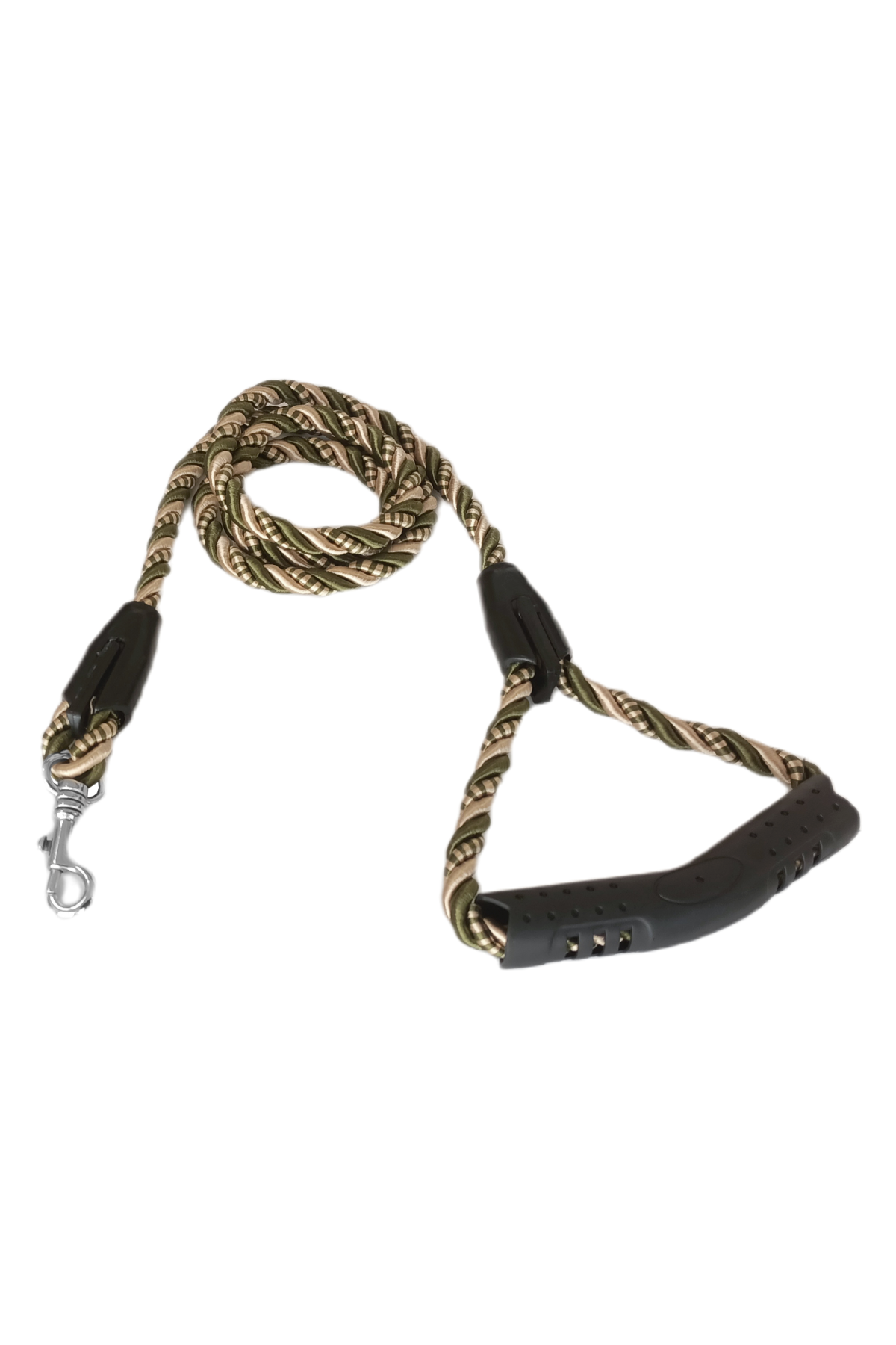 Lisinya205 Üçlü Sarmallı Köpek Gezdirme Halatı 1 cm-120 cm Yeşil Krem