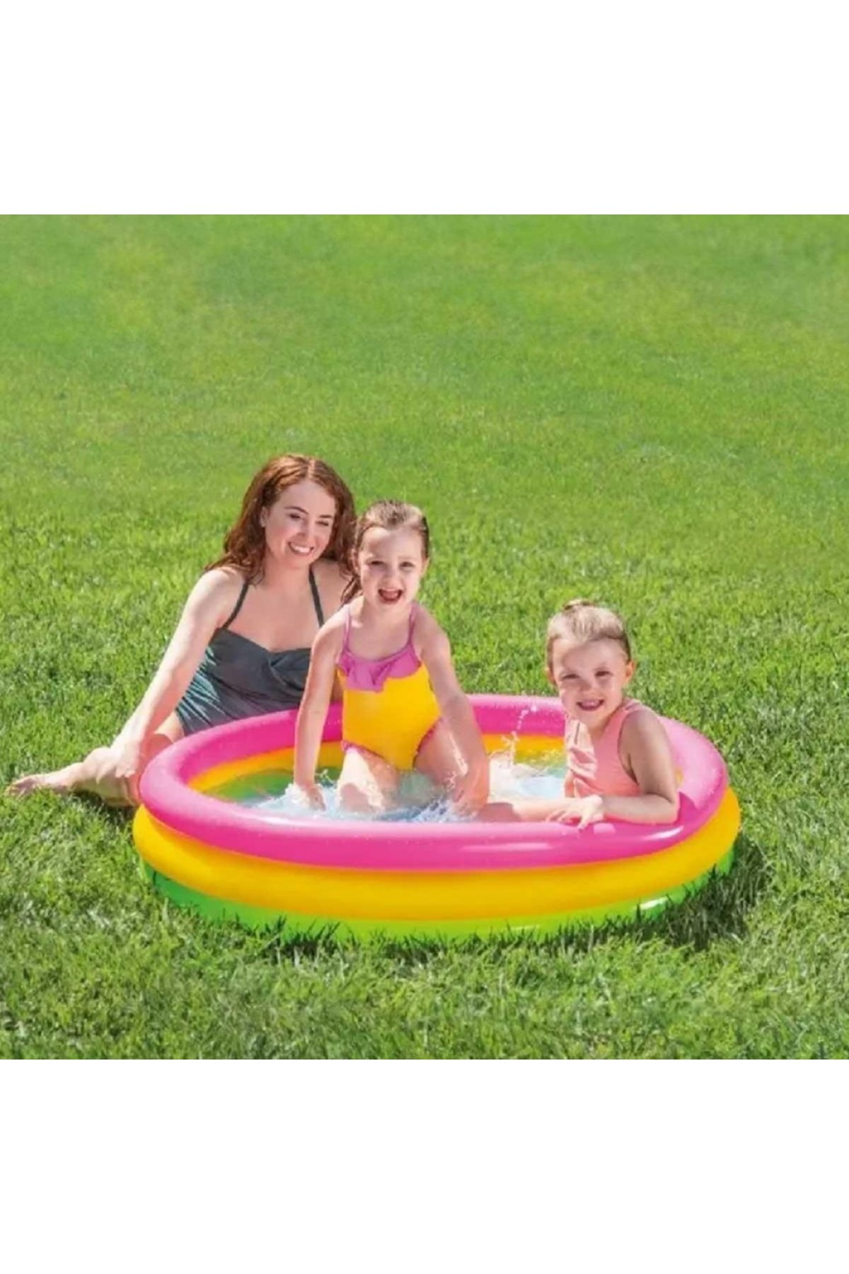57412 - ŞİŞİRİLEBİLİR ZEMİN 3 BÖLGE HAVUZ 114 CM (Lisinya) Intex Şişirilebilir Zeminli 3 Boğumlu Sunset Havuz - 57412 v (Lisinya)