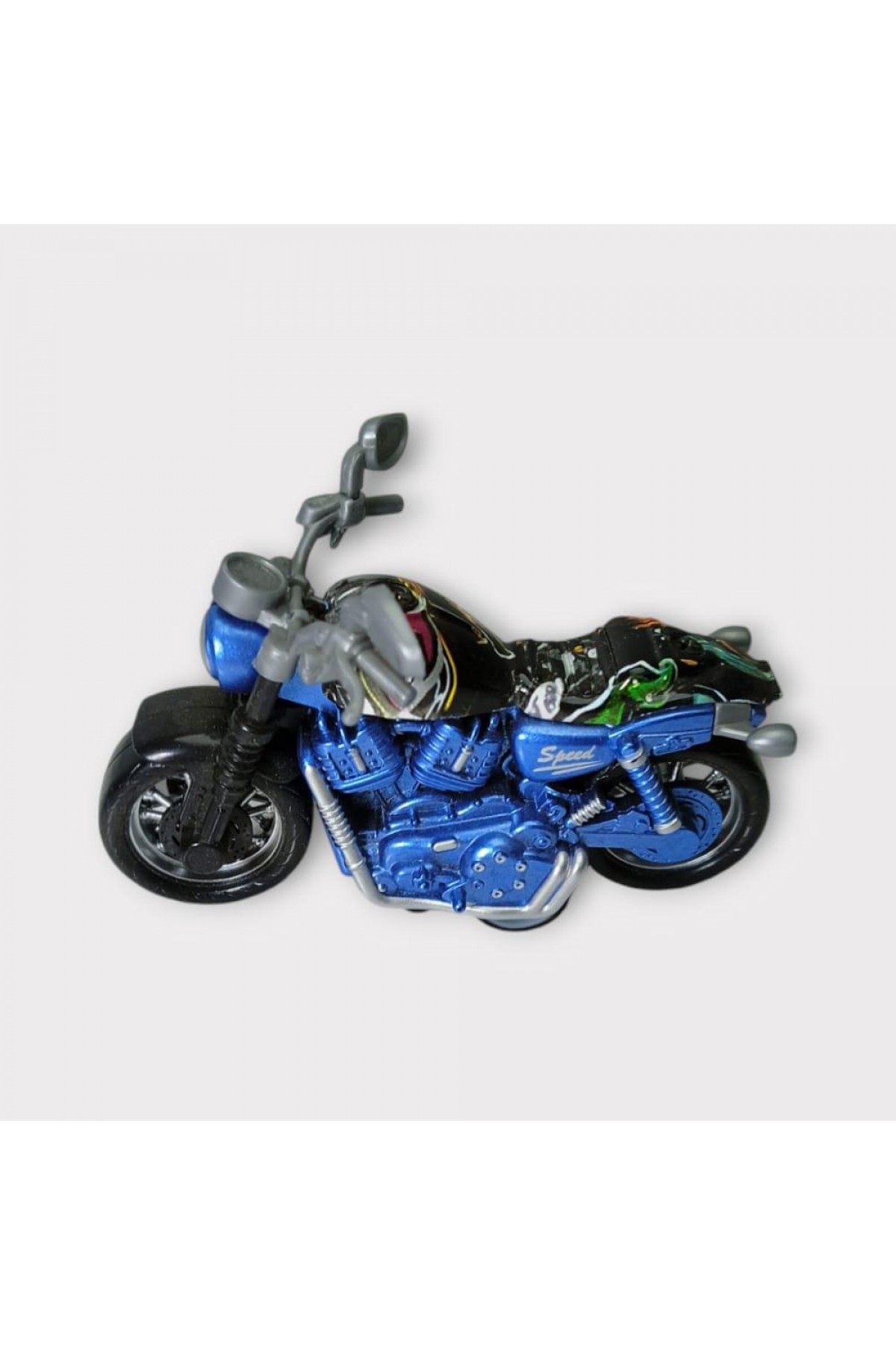 Çek Bırak Custom Motorsiklet 9 Cm - Mavi (Lisinya)