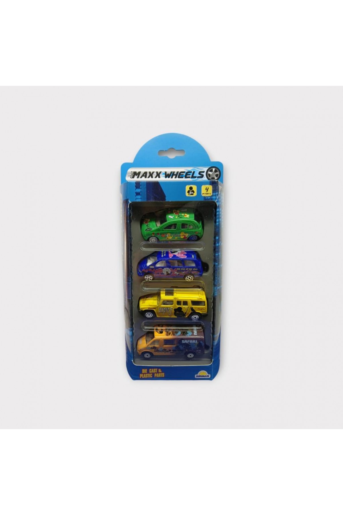Maxx Wheels 4 lü Metal Araç Seti - Safari (Lisinya)