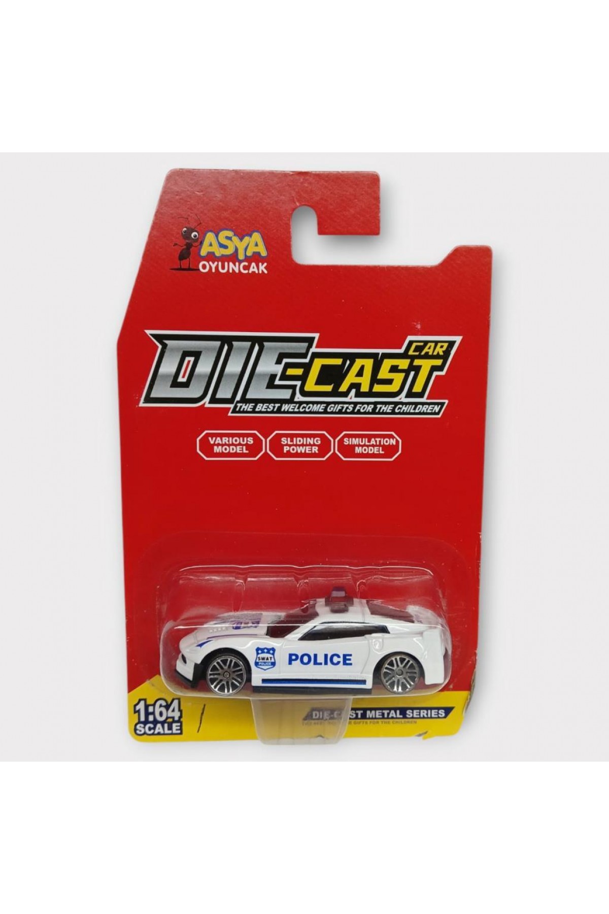 Metal Mini Polis Arabası 8 cm - Polis - 1 (Lisinya) Metal Mini Polis Arabası 8 cm - Polis - 1 (Lisinya)
